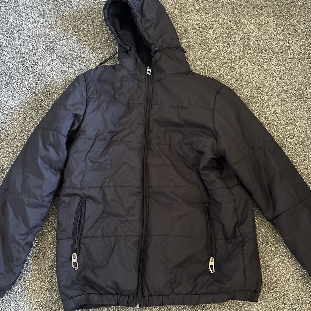 Billabong Black Hooded Puffer Jacket